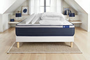 Pacchetto letto completo - Materasso 140x190cm + Box spring con doghe (kit) + 2 cuscini + Piumino - Actiflex Max