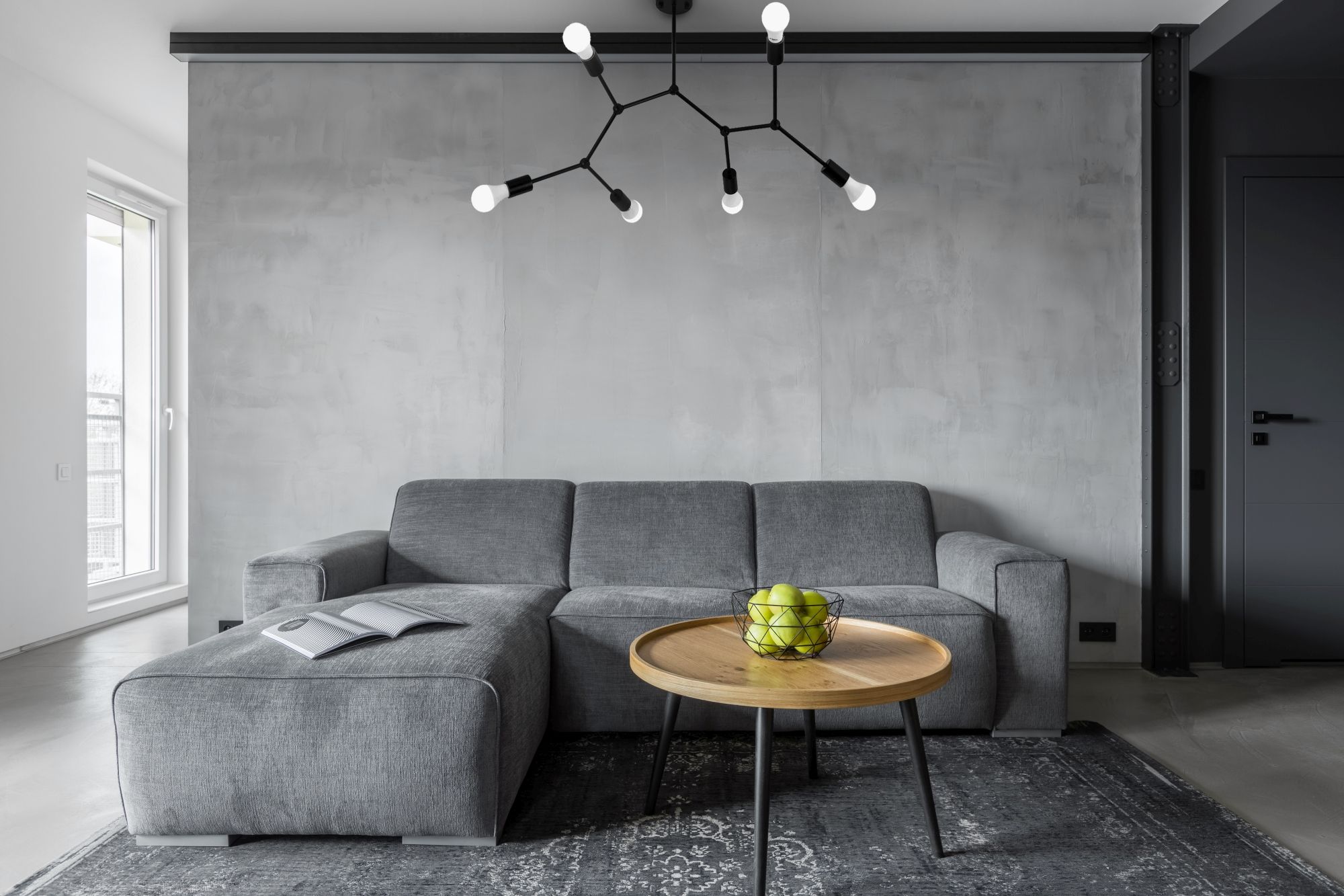 Lampada Da Soffitto Nera Metallo Loft APP737-6C Black