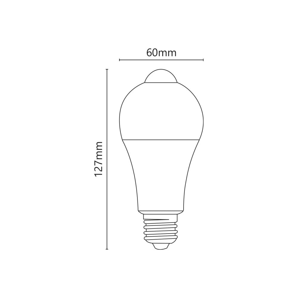 Alca power a60 10w 220v 900lm 4000k e27 lampada classica a led pir