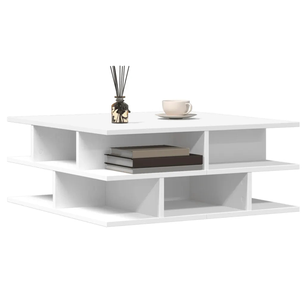 Tavolino da Salotto Bianco 70x70x29 cm in Legno Multistrato 840744