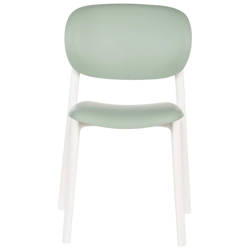 Set di 4 sedie da giardino verde leggere e resistenti alle intemperie stile moderno