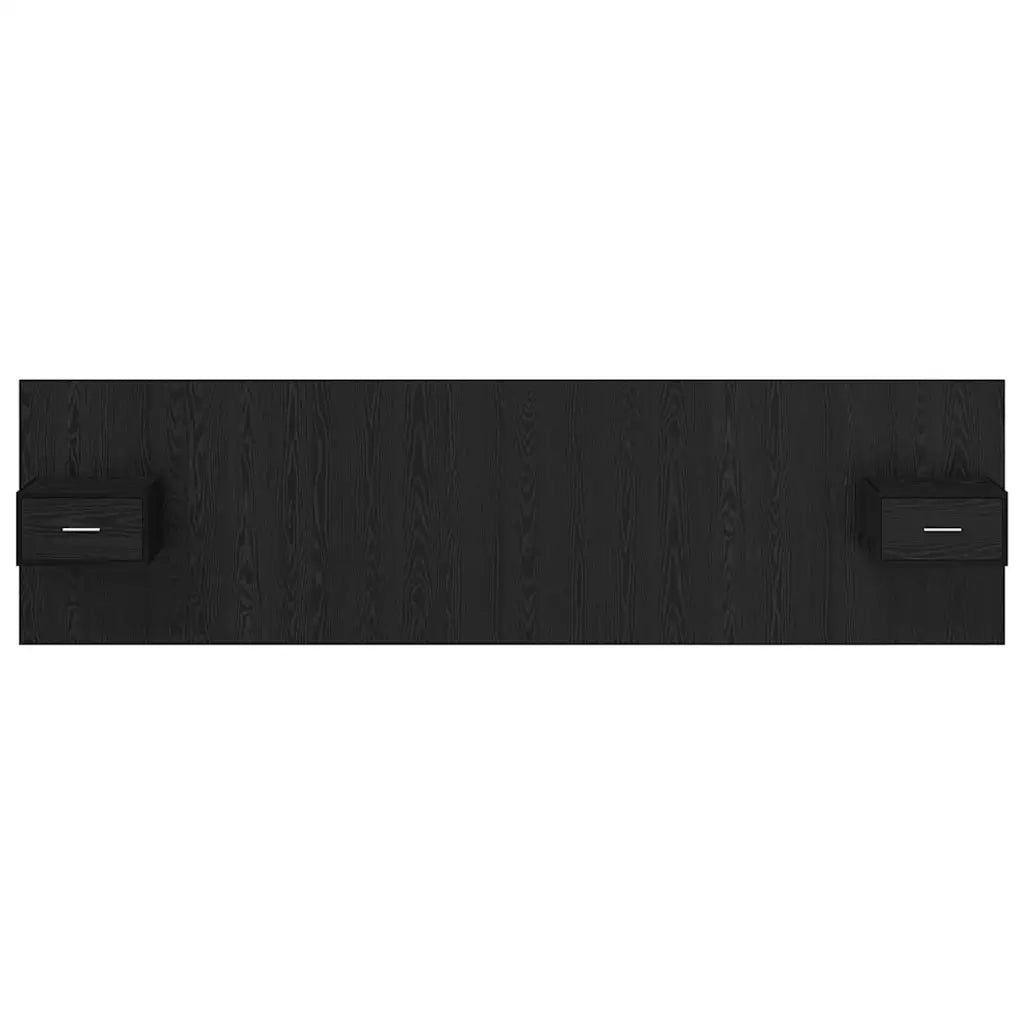 Testata con Comodino 3 pcs Rovere Nero Legno multistrato 3416189
