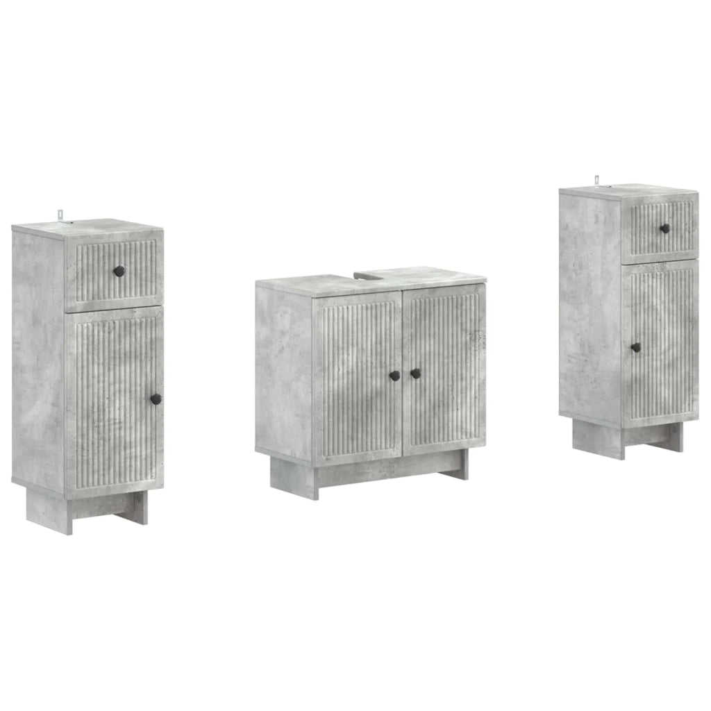 Set di Armadi da Bagno da 2 Pezzi EDE Grigio Cemento 3417984