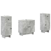 Set di Armadi da Bagno da 2 Pezzi EDE Grigio Cemento 3417984