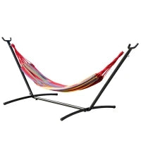 Amaca da Giardino Autoportante con Struttura in Acciaio e Cotone Multicolor, Custodia Inclusa
