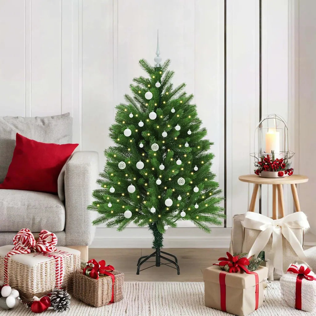 Albero di Natale | Decorazioni natalizie con 150 LED con supporto Verde 120 cm PE