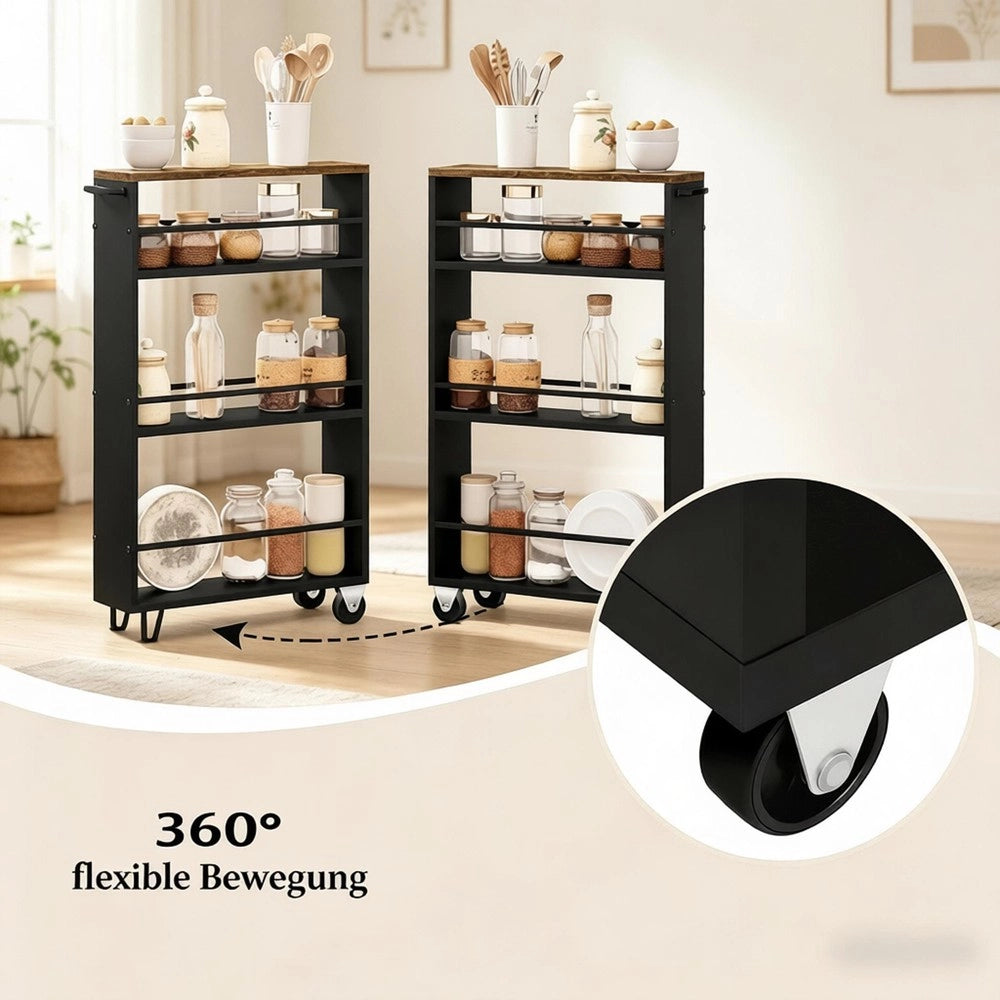 Carrello Multiuso Stretto ¨C Minimal ¨C Cucina con Ruote Portatile