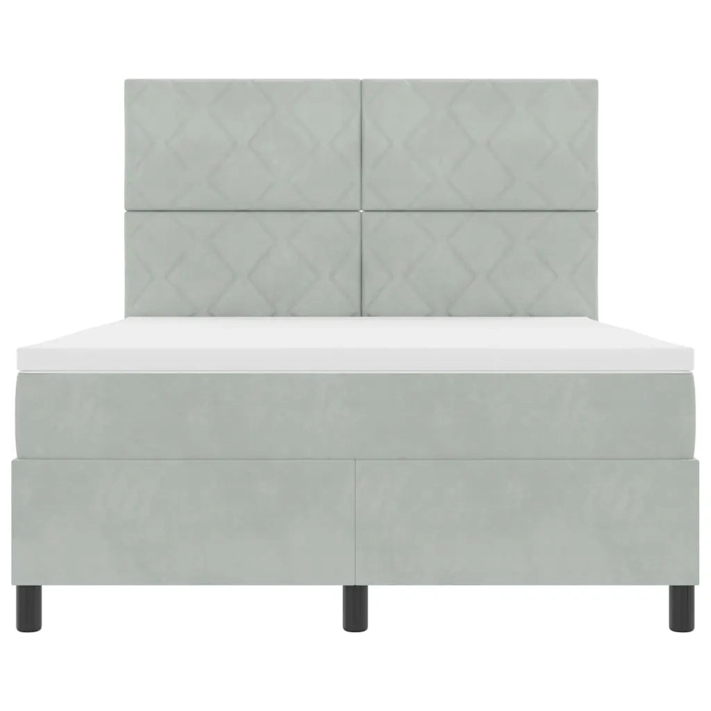 Letto a molle con materasso Grigio chiaro 160 x 200 cm Tessuto 3339908
