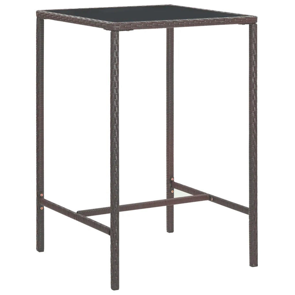 Set Bar da Giardino 3 pz | Set Salotto da Giardino con Cuscini in Polyrattan Marrone