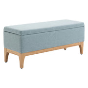 EasyComfort Panca Imbottita Contenitore in Tessuto con Design Scandinavo, 110x39x45Acm - Azzurro