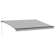 Tenda da Sole | Tenda parasole Retrattile Manuale Antracite e Bianco 450x350 cm