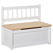 CASSAPANCA PER BAMBINI 2 IN 1 IN LEGNO 60X30X50CM BIANCO E LEGNO NATURALE