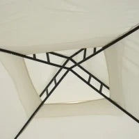 Gazebo da Giardino 3x3m con Zanzariera, Struttura in Metallo e Copertura in Poliestere, Beige