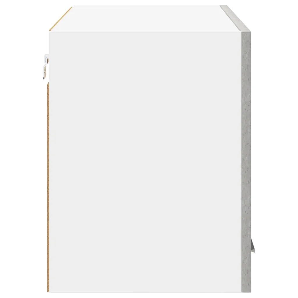 Armoire suspendue Gris béton et Blanc 80 x 31 x 40 cm