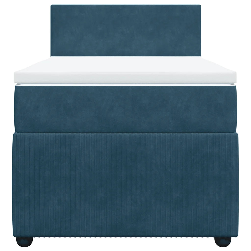 Giroletto a Molle con Materasso Blu 90x200 cm in Velluto 3287636