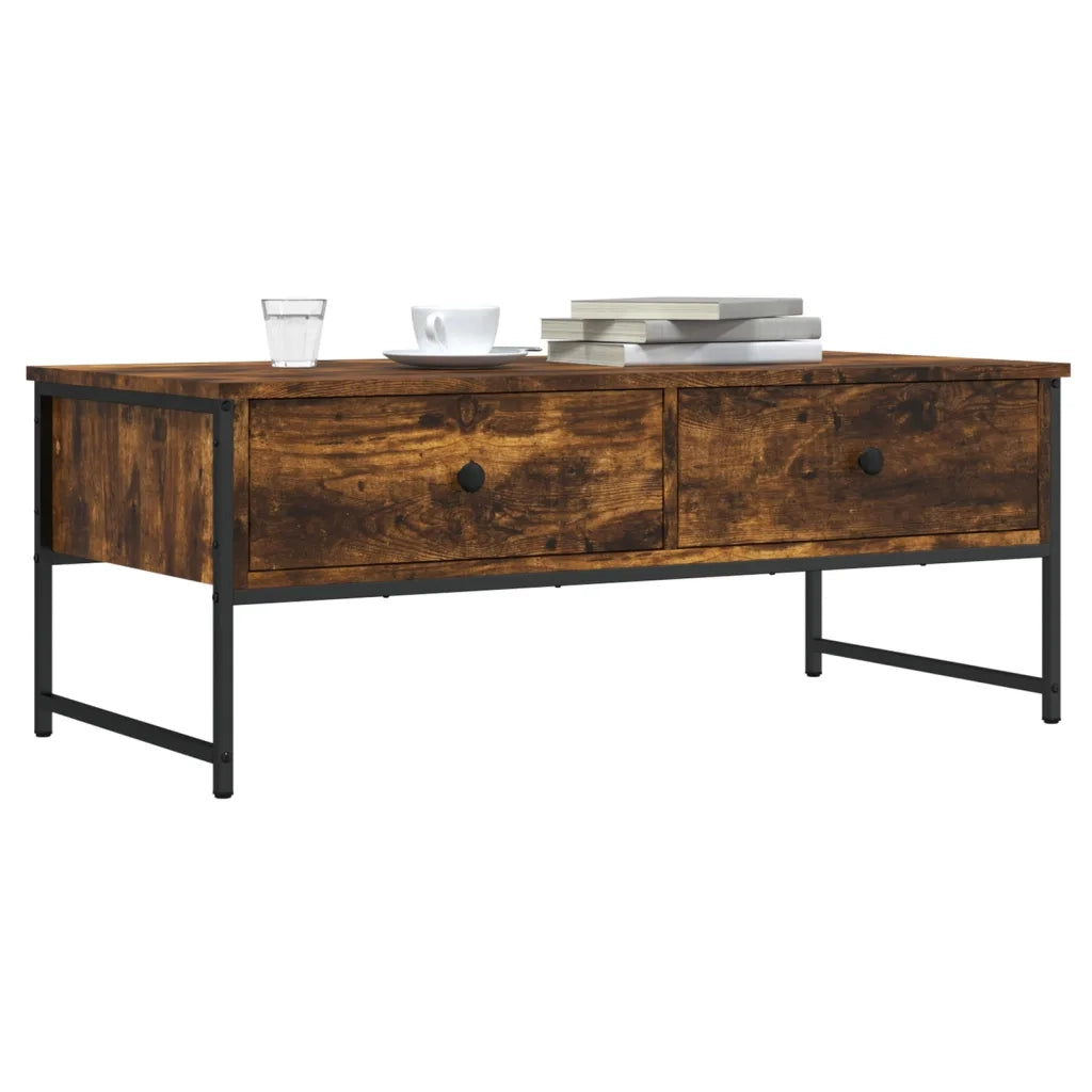 Tavolino da Salotto-Tavolino da soggiorno-Tavolo Rovere Fumo 101x49x39,5cm Legno Multistrato