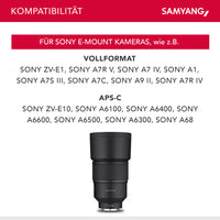 Teleobiettivo AF 135mm F1.8 FE compatibile con Sony E Autofocus pieno formato e APS-C Focale fissa veloce, alloggiamento in alluminio contro intemperie Per A9 A7 A1 Alpha 6000 A7C II A7C R