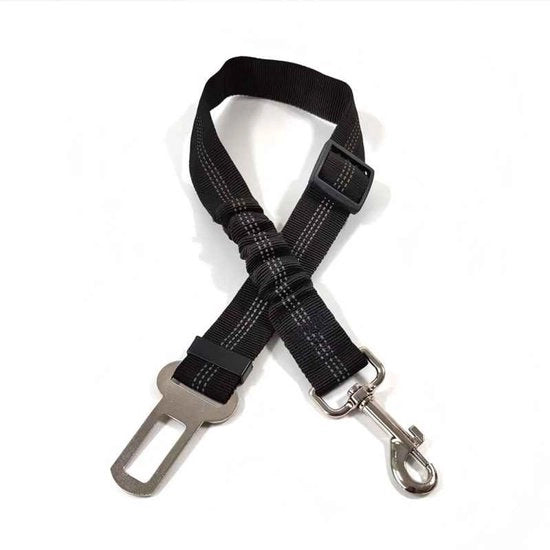 Autogordino per cani, linea di sicurezza riflettente, cavo elastico retrattile, autogordino assorbente shock con integrazione, adatto a tutti i tipi di auto, adatto a tutti i cani e gatti, Nero