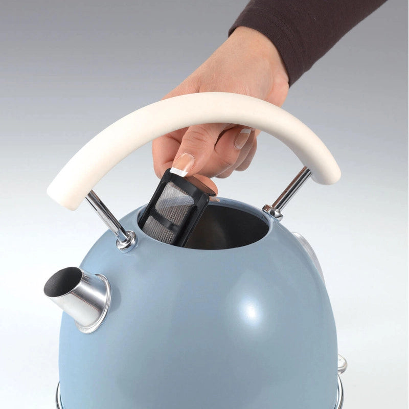 Bollitore elettrico 1,7L - Infusi, tè e tisane - Autospegnimento - 2000W - Acciaio Inox - Celeste