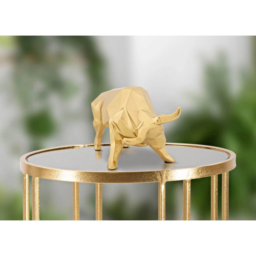 Scultura decorativa toro dorato cm 19,5X9,9X10,6 - TORILO