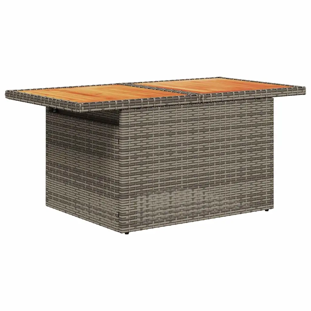 Set Divani da Giardino con Cuscini 7pz Nero Polyrattan Acacia
