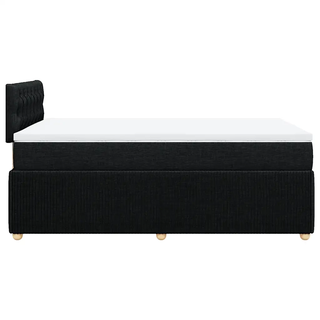Giroletto a Molle con Materasso Nero 120x190 cm in Tessuto