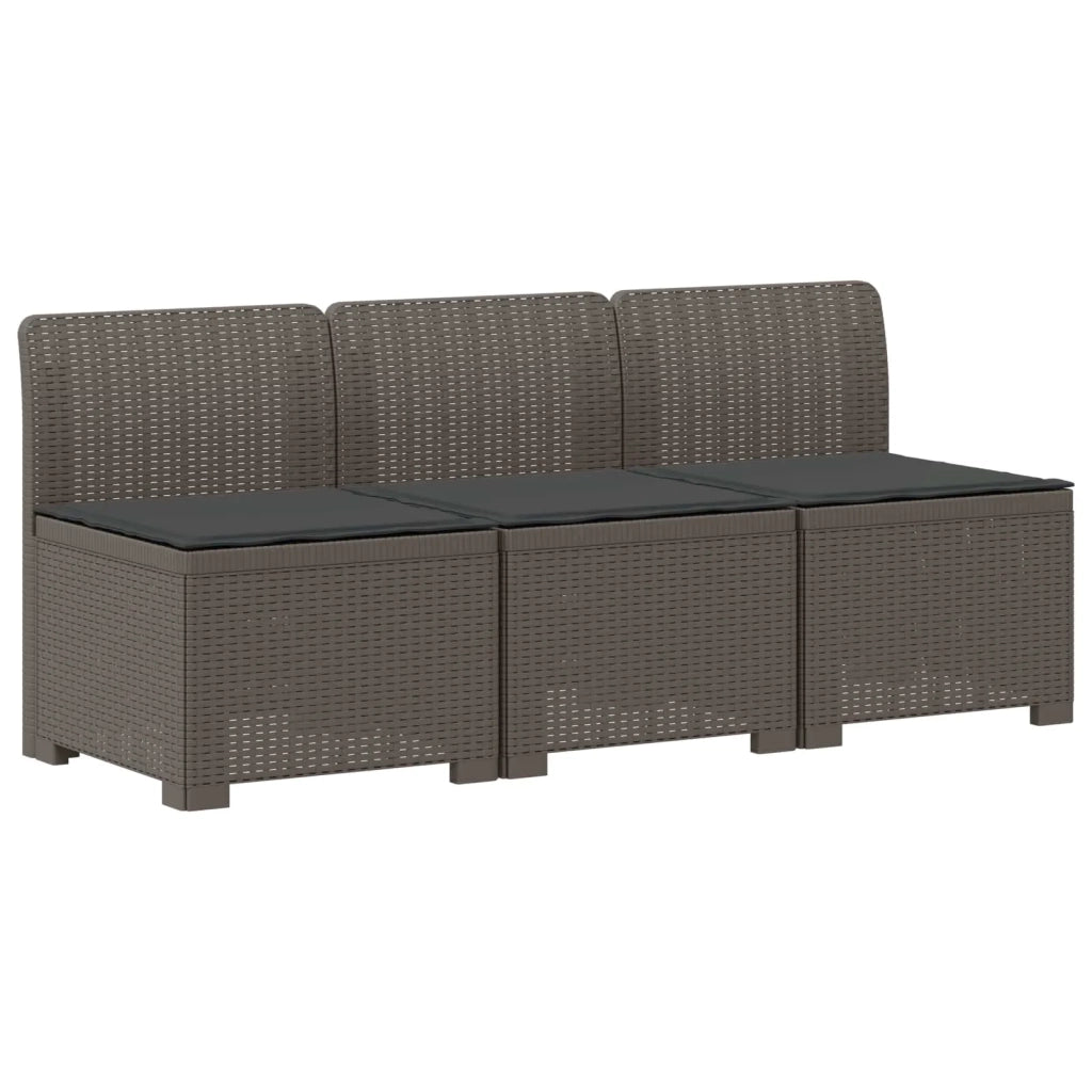 Divano da giardino 3 posti con cuscini in look rattan PP 8011973