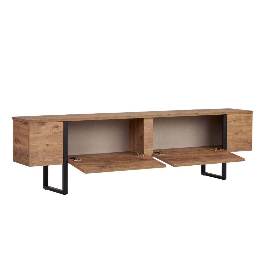 Abishia, Mobile Porta tv 2 Ante, 180x30x50h cm Marrone Quercia