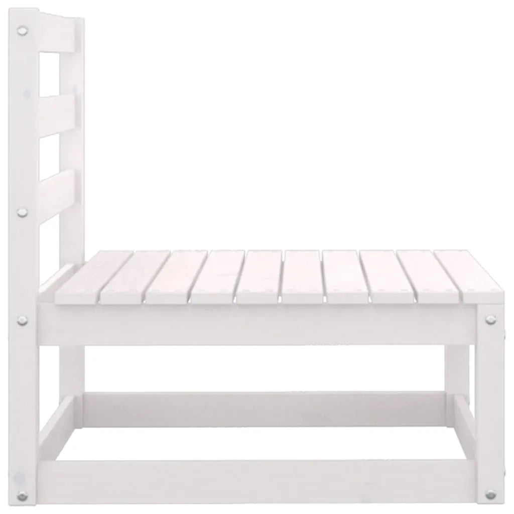 Set Divani da Giardino 3 pz Cuscini Legno Massello Pino Bianco 805766