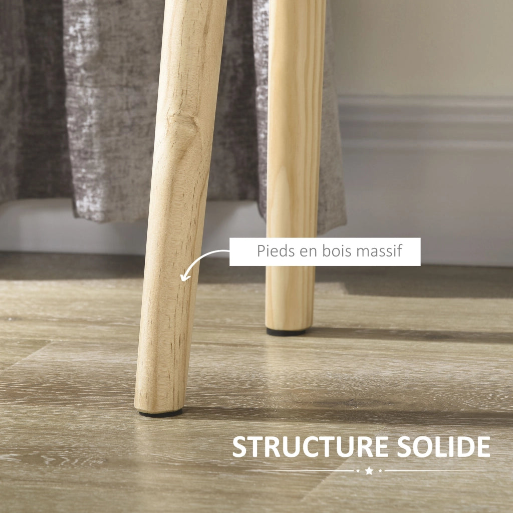 Comodino moderno con cassetto e gambe in legno massello ¨C zephmum ¨C 40.5x30.5x60 cm, bianco