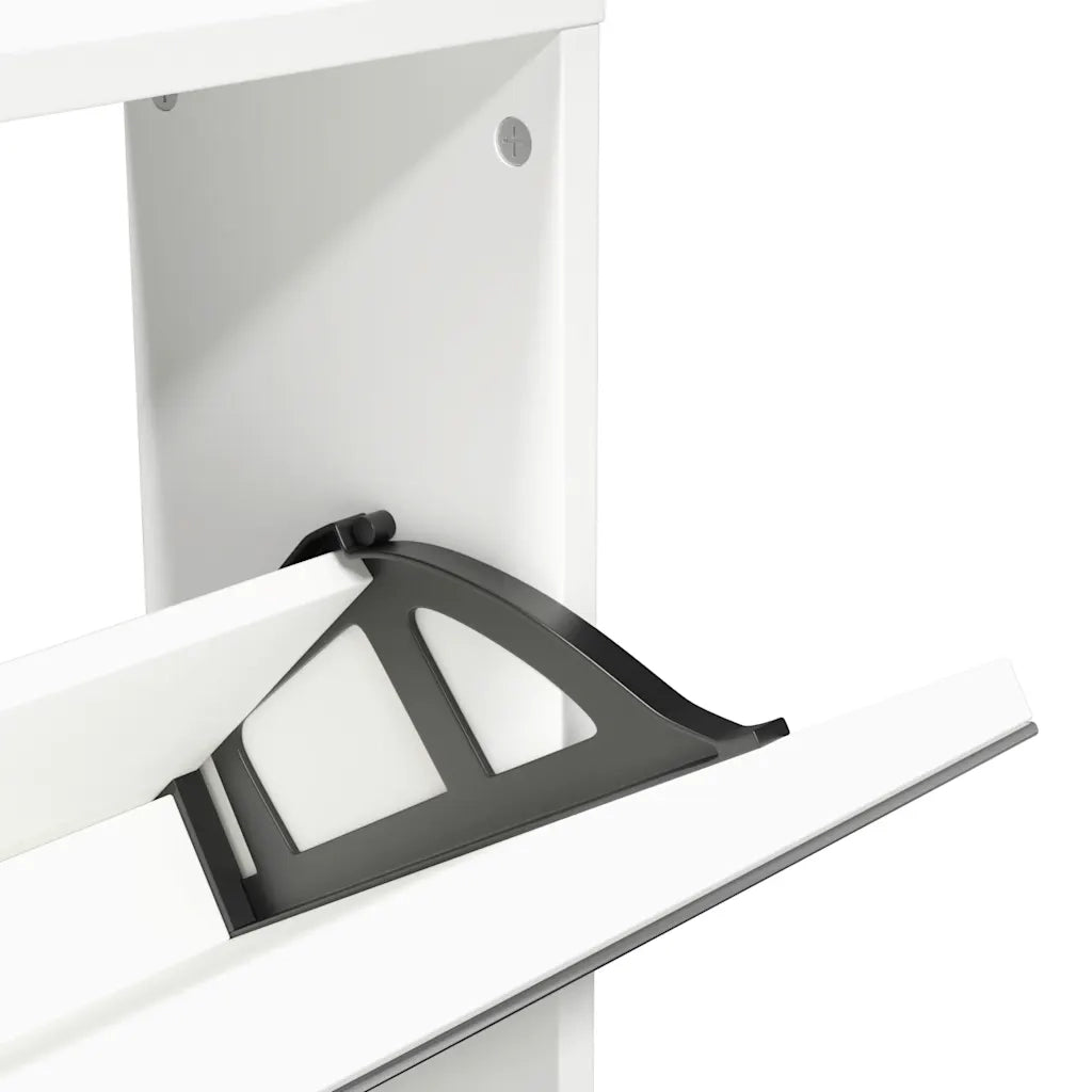 Scarpiera a 5 Strati con Specchio Bianca 63x17x169,5 cm 273938