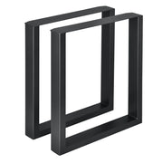 Set di 2 gambe rettangolari per tavolo da pranzo in metallo 60 x 72 cm nero 03_0003668