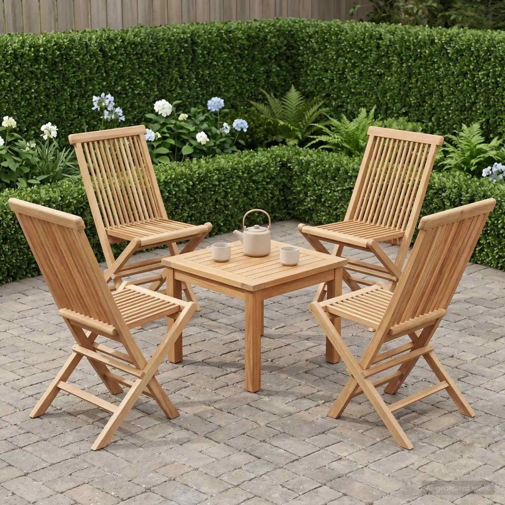 Sedia da giardino pieghevole 4 pcs Naturale 42028482