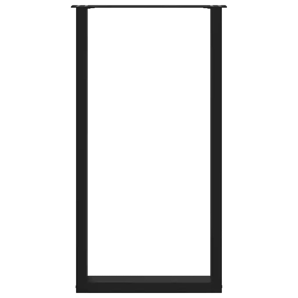 Gambe per tavolo da bar a forma di U 2 pz nere 60x(110-111) cm in acciaio 4013248