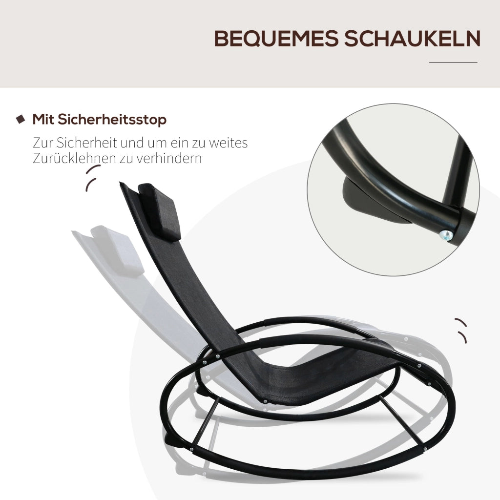 Poltrona dondolo per esterno ¨C Zephmum ¨C Grigio, tessuto, acciaio, 120kg