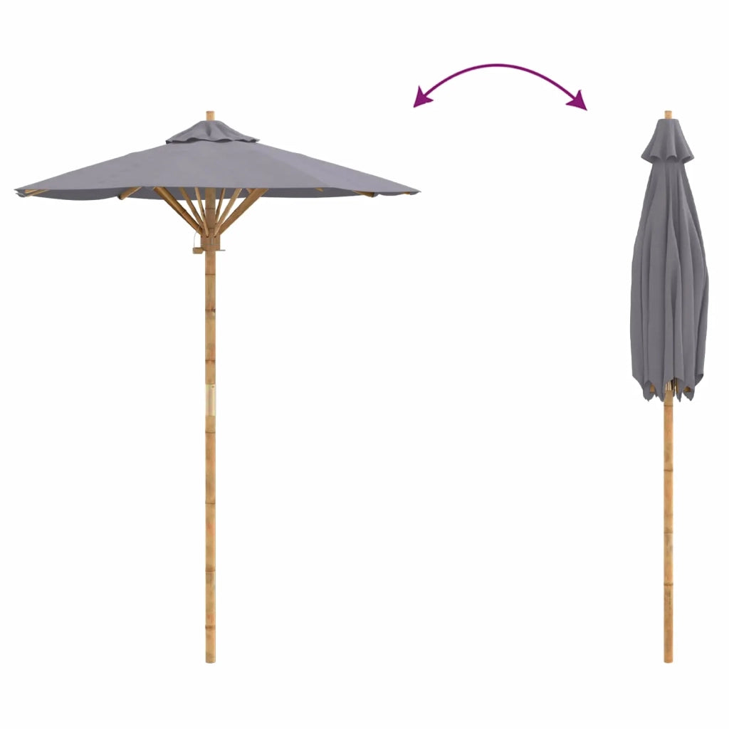 Ombrello da giardino Grigio scuro Ø 150 x 210 cm Bambù 4108084