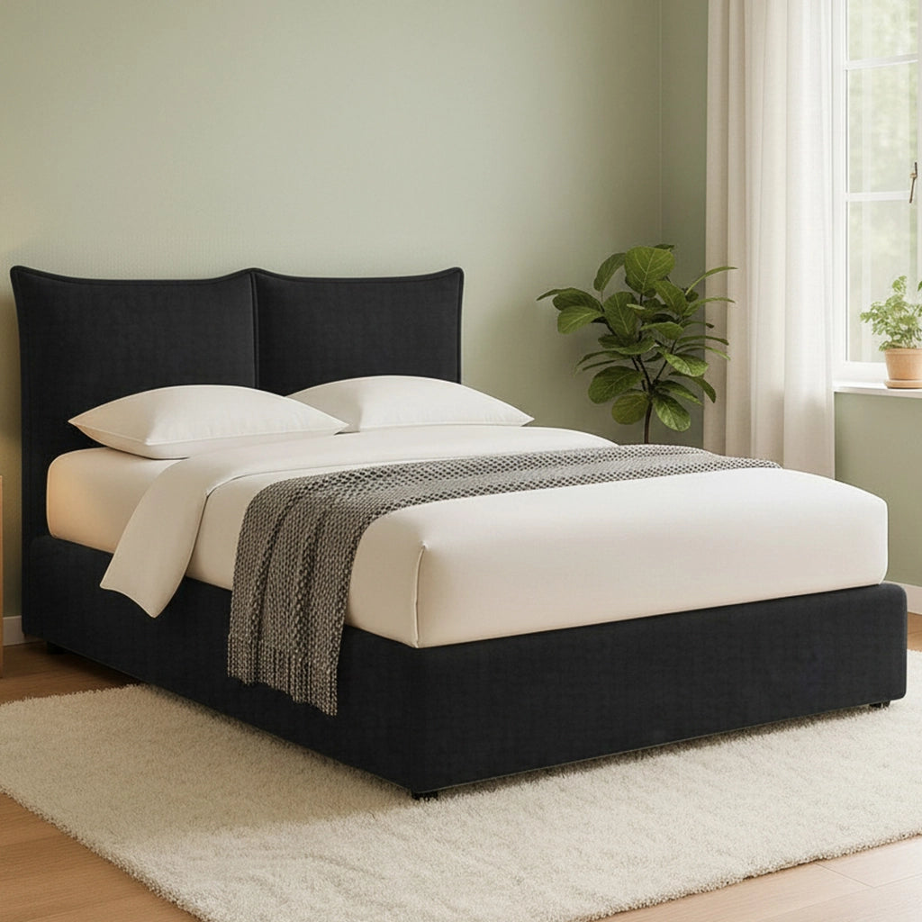 Wetherby, Letto Matrimoniale Sfoderabile Made in Italy, Grigio Scuro