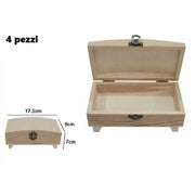 Trade Shop - Set 4 Scatole Box Astuccio Legno Decoupage Portagioie Cofanetto 53382a Ly-5038a -