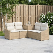 Set di divani 5 pz Beige e Bianco Crema 3447824