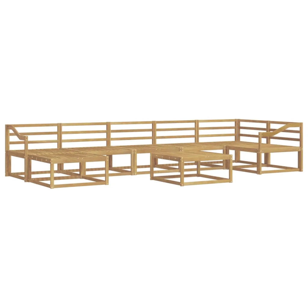Set di divani da esterno 8 pcs Bianco Legno di Acacia Massello