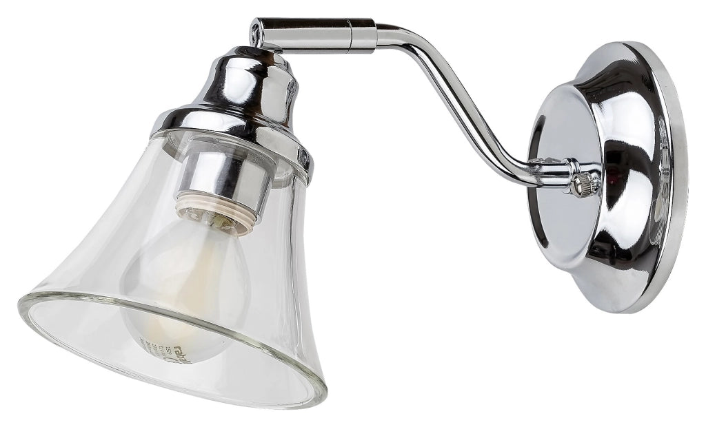 Applique bagno orientabile vetro E14 cromo Antoine Rabalux