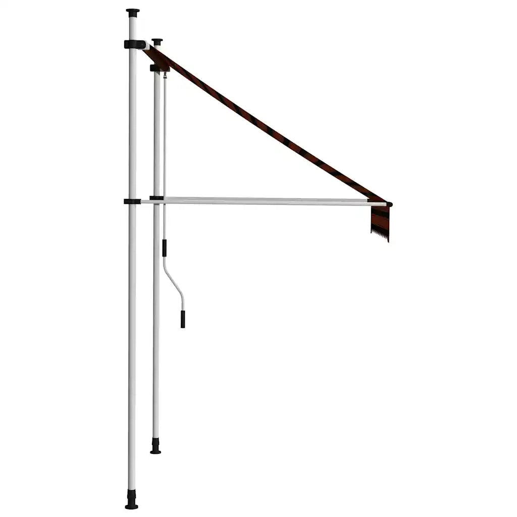 Tenda da Sole Retrattile Manuale 100 cm Arancione e Marrone