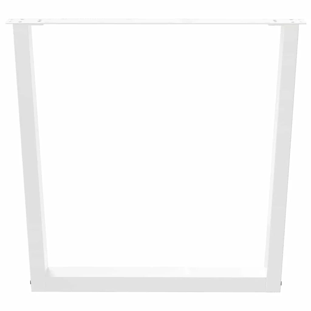 Set di 3 gambe regolabili per tavolo da pranzo a forma di V 90 x 73 cm estetica moderna finitura in acciaio bianco 02_0056955