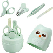 Kit di cura per unghie e capelli per neonati e bambini (4 pezzi) | Trimmer con pinza | Per neonati e bambini (blu) | 1 mese e oltre