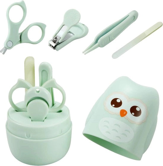 Kit di cura per unghie e capelli per neonati e bambini (4 pezzi) | Trimmer con pinza | Per neonati e bambini (blu) | 1 mese e oltre