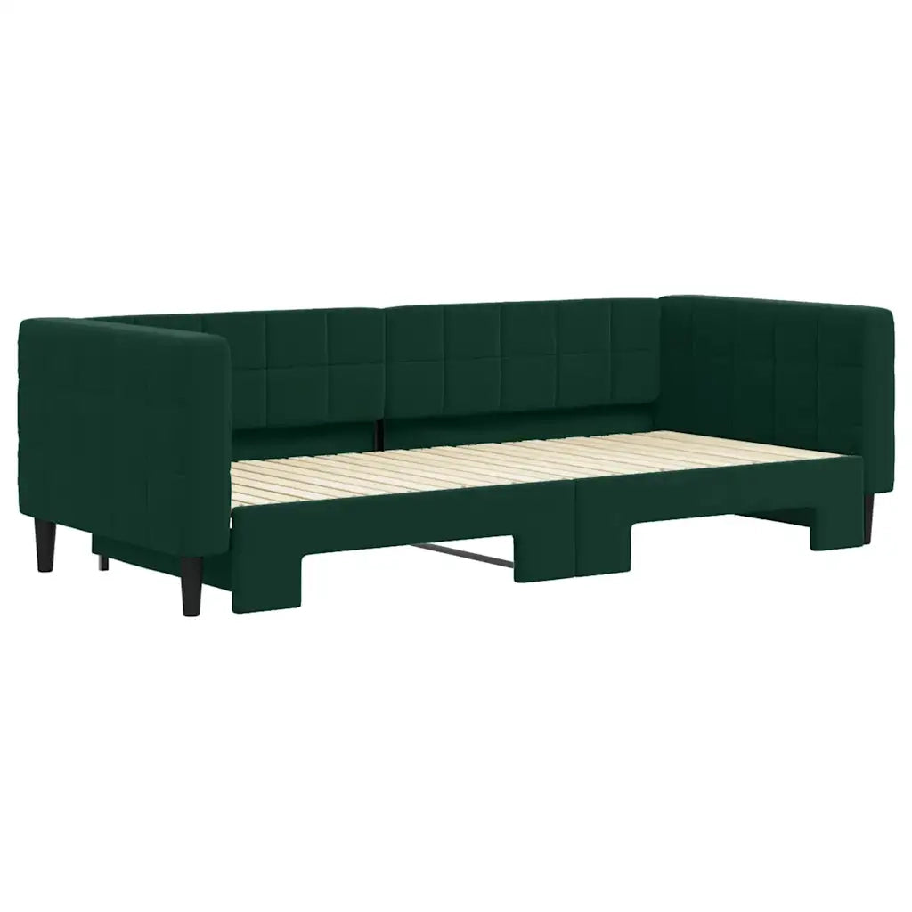 Divano Letto con Letto Estraibile Verde Scuro 90x200cm Vellutocod mxl 130598