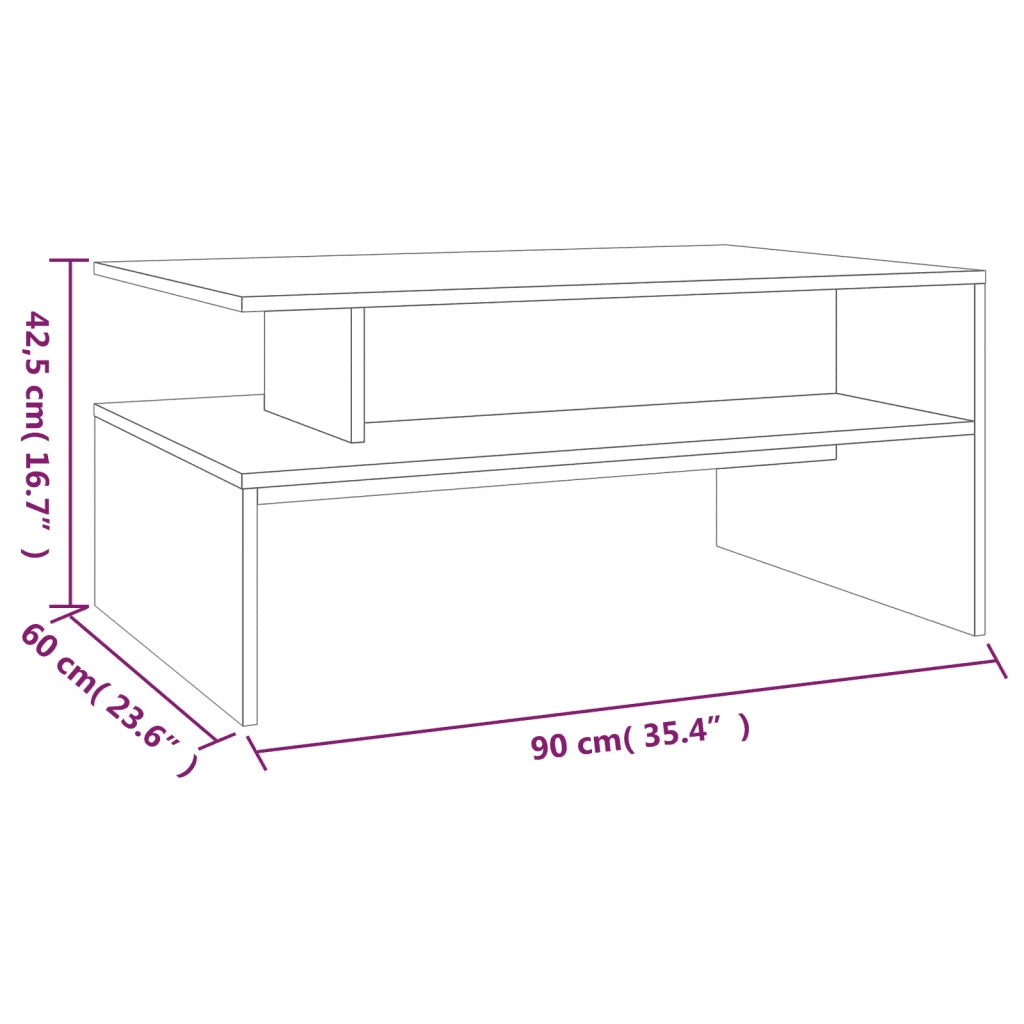 Tavolino da salotto | Tavolino da caff¨¨ | Tavolino da Soggiorno Rovere Fumo 90x60x42,5 cm Legno Multistrato