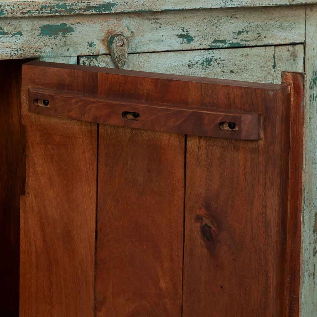 Credenza in legno intagliato artigianale, 165x40x90h cm