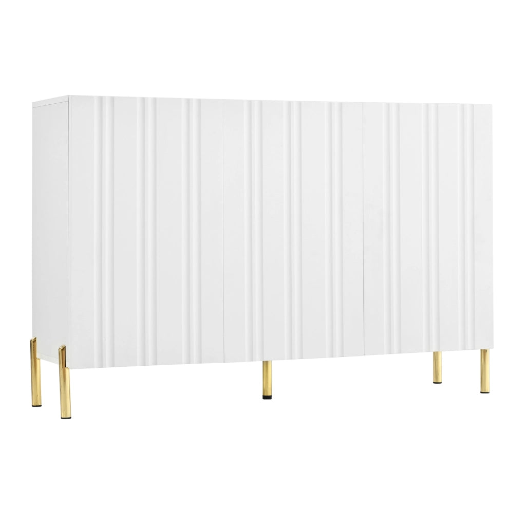 Mobile contenitore e scarpiera 120x35,5x80 cm bianco MDF e PB, 3 ante