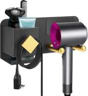 Organizzatore per strumenti per capelli da bagno - Spaziale e stile (Nero e Oro) con adesivo self-levigante